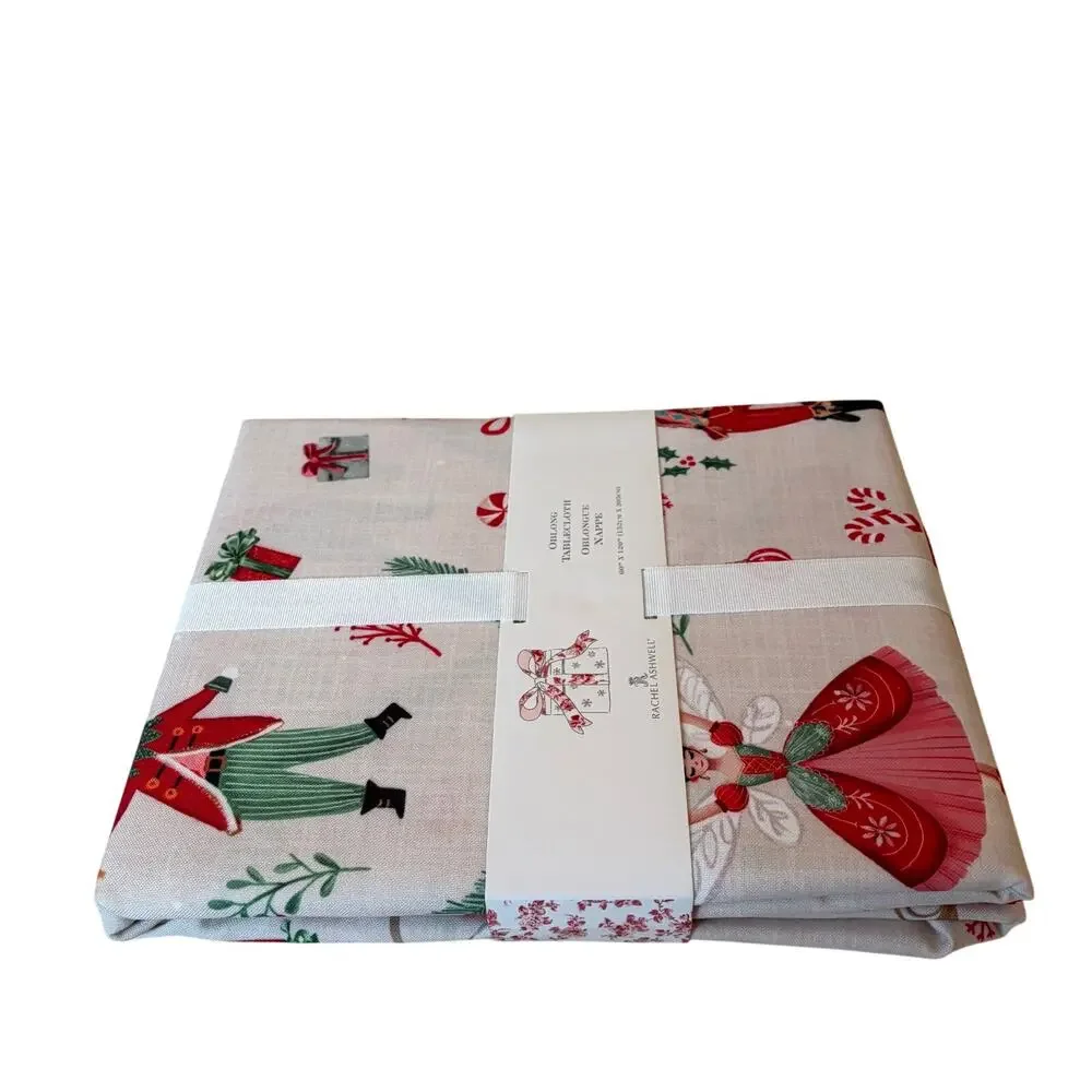 Rachel Ashwell Nutcracker Ballet Tablecloth 60x120 Festive Christmas Decor NEW